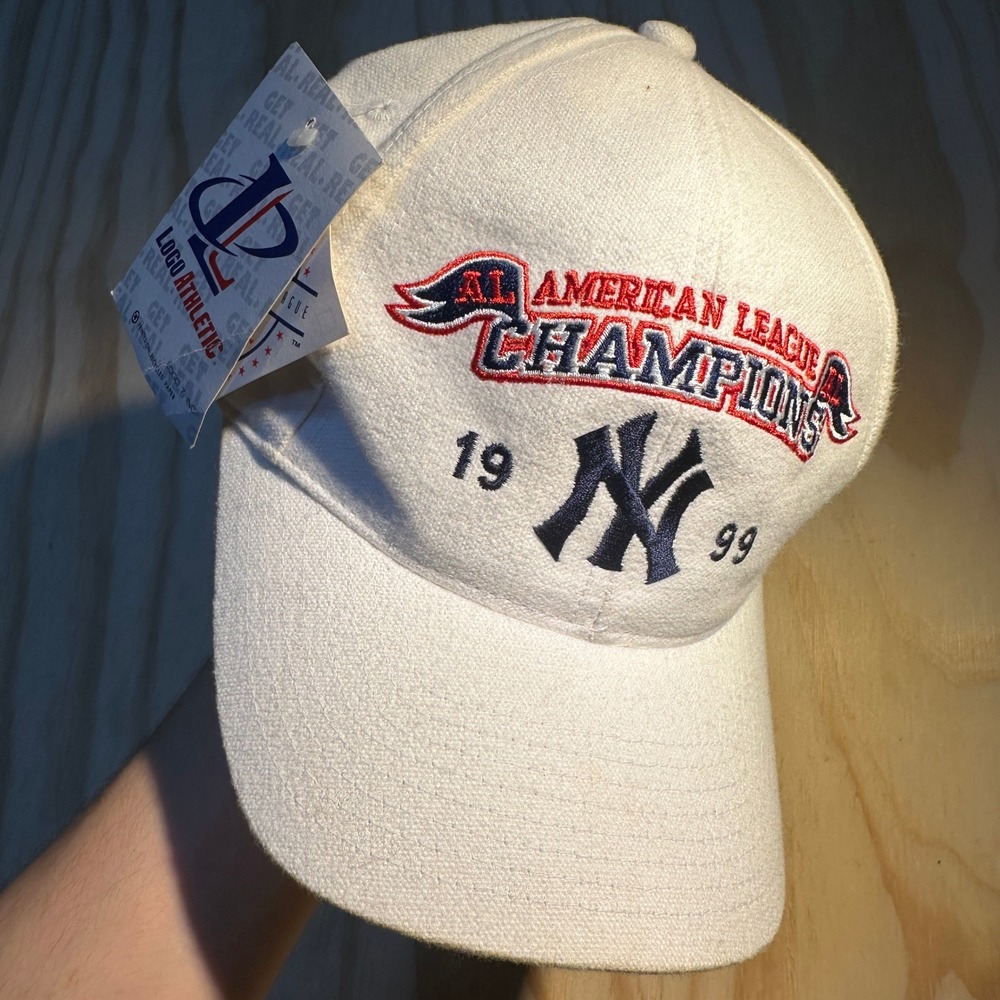 Logo Athletic New York Yankees 1999 AL Champions Hat White Adjustable OSFM NWT